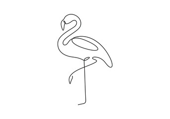 Flamingo continuous single line drawing vector illustration © aminul788