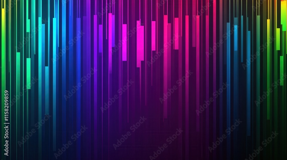 Aufkleber abstract colorful vertical lines with gradient effect on dark background