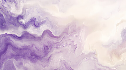 Obraz premium Lavender Dream: Abstract Fluid Art Painting in soft purple and white hues. Elegant swirls and marble texture create a serene and dreamy atmosphere.