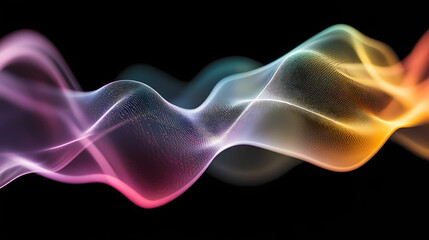 Abstract Waves of Color: A mesmerizing abstract image of vibrant, flowing lines, capturing the essence of energy and movement against a dark background. perfect for abstract art, design, technology.