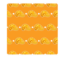 Mango and circle fabric pattern