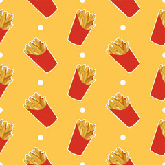 French fry and circle fabric pattern