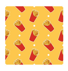 French fry and circle fabric pattern
