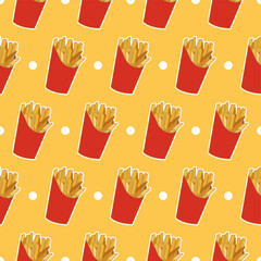 French fry and circle fabric pattern