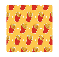 French fry and circle fabric pattern