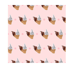 Fabric pattern: ice cream and circles