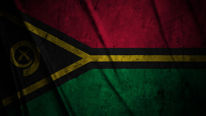 Vanuatu grunge silk flag waving in the wind background illustration, grunge textured flag on silk