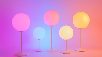 Colorful lamps create a vibrant atmosphere.