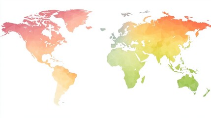 Obraz premium Colorful world map illustration for design projects