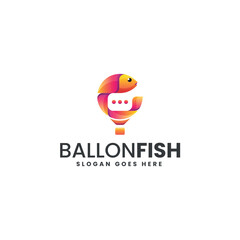 Ballon Fish Gradient Colorful Logo