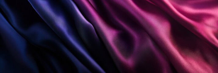 Fototapeta premium Luxurious silk fabric displayed with elegant waves, suitable for mock up and text placement in creative designs. Generative AI