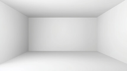 Obraz premium Clean, empty interior of a minimalist white room with smooth walls and floor under soft lighting