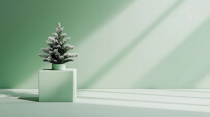 Grenoble green themed advertisement poster with a single product elevated on a pedestal, shadows and lighting balanced for commercial purposes, ample text space,