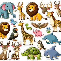 Naklejka premium set of cartoon animals