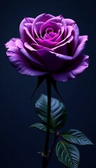 Purple Rose Flower, Dark Bloom, Elegant Floral