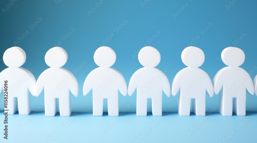 Poster paper figures representing unity and teamwork.