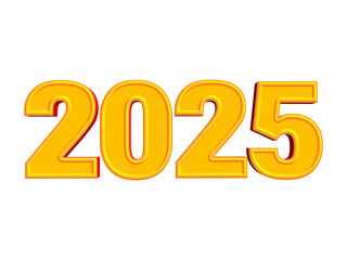 2025 new year text on transparent background