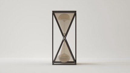 Naklejka premium A modern hourglass with a minimalist design, symbolizing the passage of time.