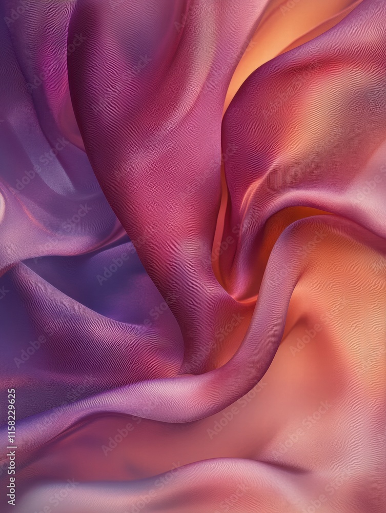 Aufkleber luxurious silk fabric in vibrant colors with mock up space for creative design and elegant presentat