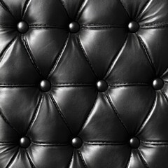 Naklejka premium Black leather car upholstery close-up