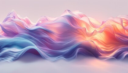 Fototapeta premium Abstract white background with blue and purple wave. Smooth wavy design element.