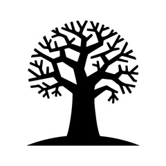 Organic and Elegant Baobab Tree Icon with Rich Botanical Foliage in Minimalist Vector Design