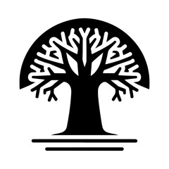 Elegant Baobab Tree Icon in Vector Format Showcasing Botanical Beauty and Nature-Inspired Design


