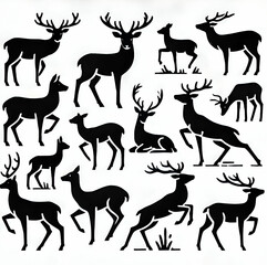 Obraz premium silhouettes of deer