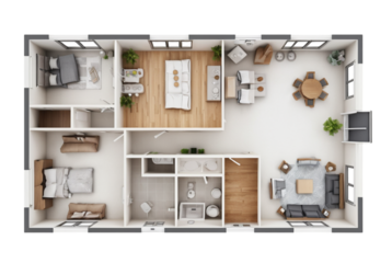 Floor plan top view. Apartment interior PNG