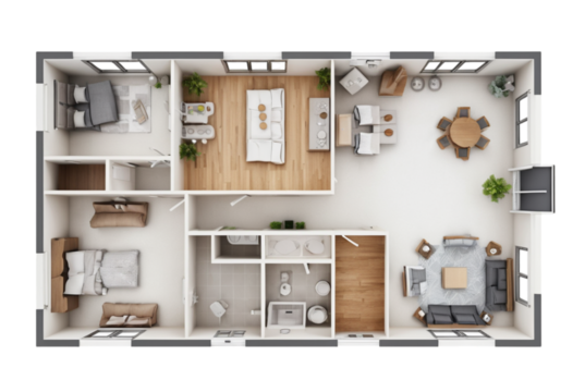 Floor plan top view. Apartment interior PNG