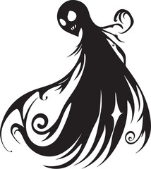 Fairy Halloween silhouette vector black and white