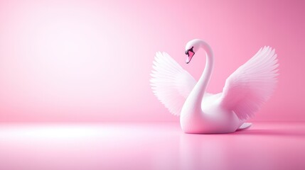 Valentine's Day Swan with Red Heart Design