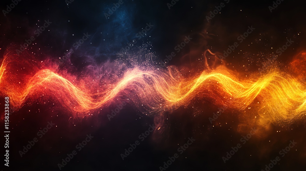 Aufkleber a vibrant wave of colorful energy and light, representing dynamic movement and creativity.
