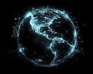 Cyber technology and global network concept