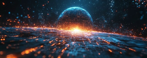 Earth interconnected by highspeed data transfer