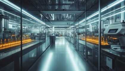 Obraz premium Industry 40 factory with advanced robotics