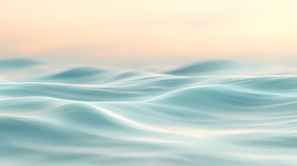 Fototapeta premium Ocean Serenity: A tranquil seascape, with soft, pastel hues of blue and white, evokes a sense of calm and peace. The gentle waves ripple and flow, creating a mesmerizing and ethereal atmosphere. 