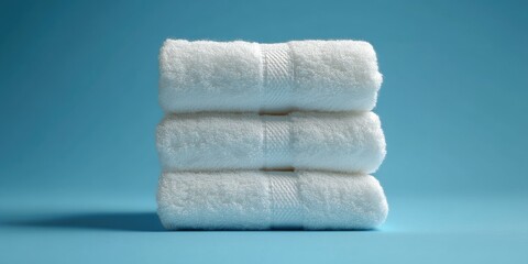 White Towels on Blue Surface