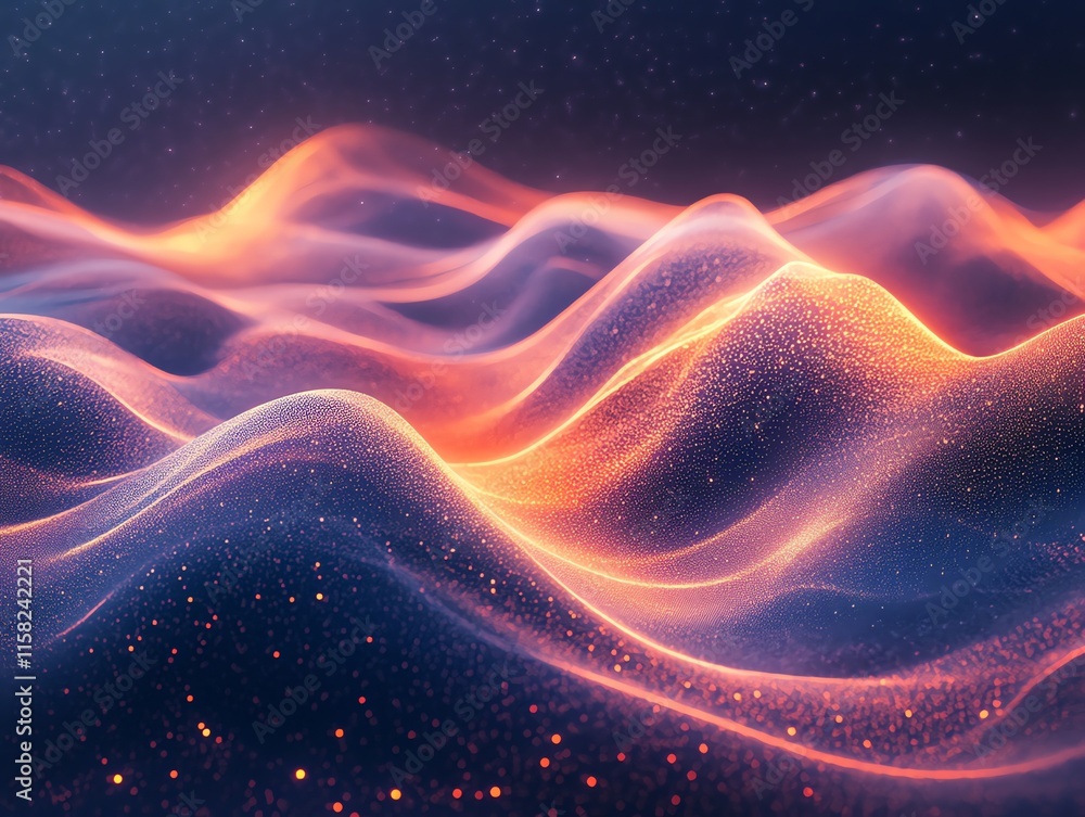 Aufkleber Abstract waves of light and color create a mesmerizing visual effect.