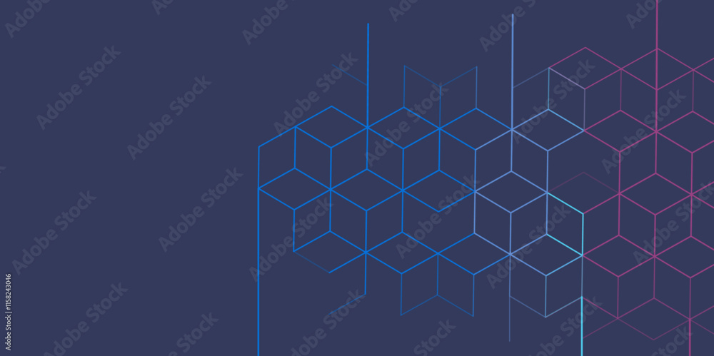 Leinwandbilder abstract geometric blue background with hexagon shape pattern. abstract simple hexagonal elements. c