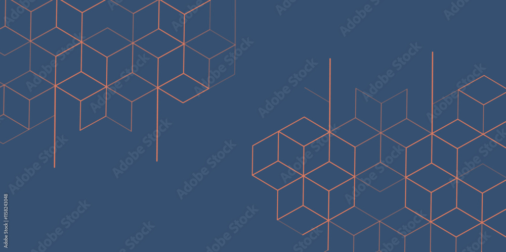 Leinwandbilder Abstract geometric blue background with hexagon shape pattern. abstract simple hexagonal elements. Creative idea for medical, technology, chemistry, science design background, Vector illustration. 