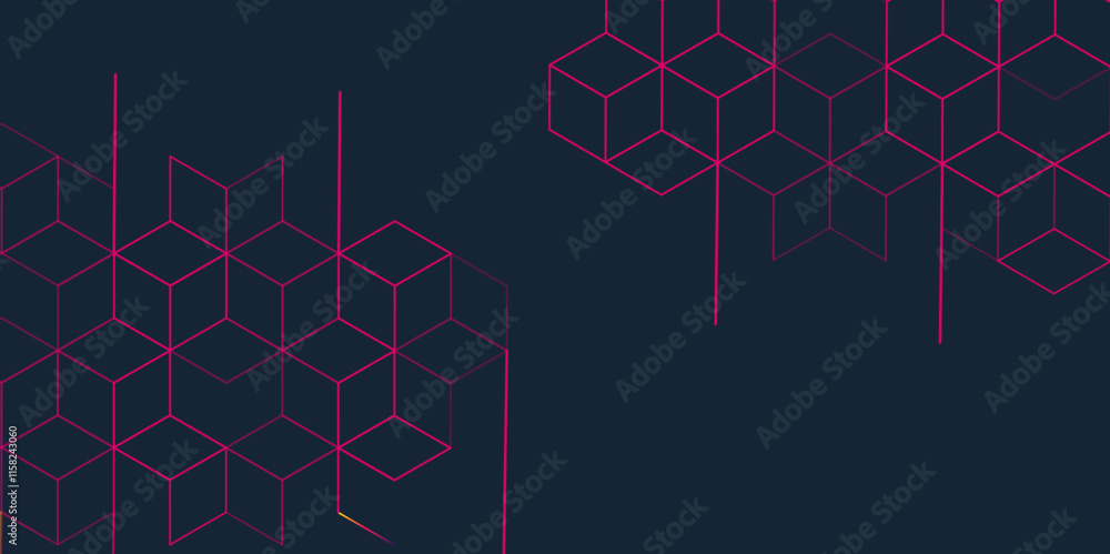 Poster Abstract geometric blue background with hexagon shape pattern. abstract simple hexagonal elements. Creative idea for medical, technology, chemistry, science design background, Vector illustration. 