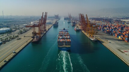 Naklejka premium container port