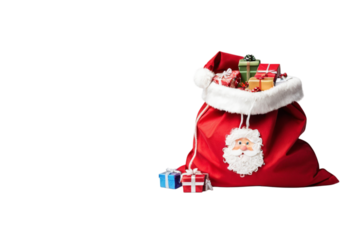 Santa Bag Sack Sachel Full of Gift PNG