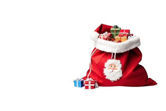 Santa Bag Sack Sachel Full of Gift PNG