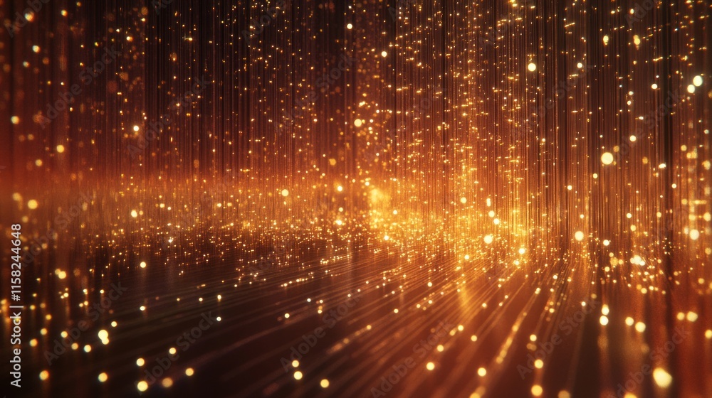 Poster golden light strings abstract background design