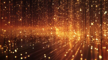 Obraz premium Golden Light Strings Abstract Background Design