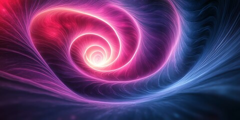 Obraz premium A vibrant, swirling abstract pattern in pink and blue, evoking a sense of depth and motion.