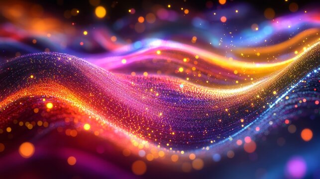 Vibrant Cosmic Waves of Light and Energy