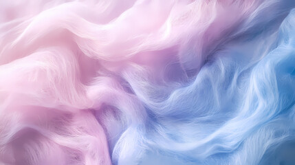 Fototapeta premium Pastel Dream: Soft, flowing fabric in delicate shades of pink and blue creates a dreamy, ethereal texture. Perfect for backgrounds, websites, or any project needing a touch of gentle beauty.